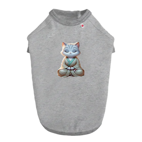 瞑想している猫菩薩 Dog T-shirt