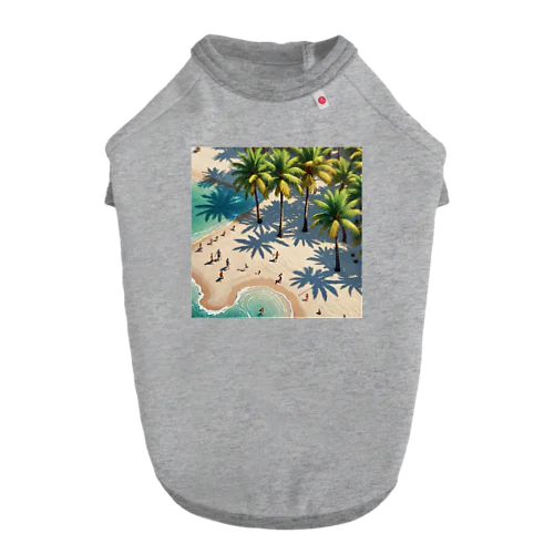 パームツリー沿い　ビーチ Dog T-shirt