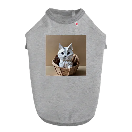 折り紙　バスケットに入っている猫 Dog T-shirt