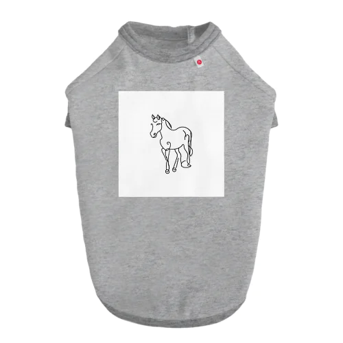 ラインアート　恐竜 Dog T-shirt