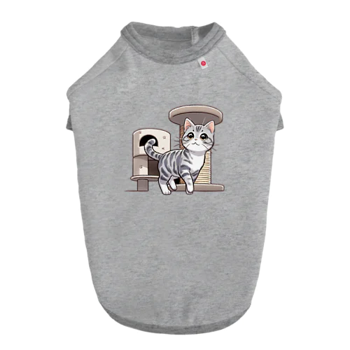 ねこタワー の 猫 Dog T-shirt