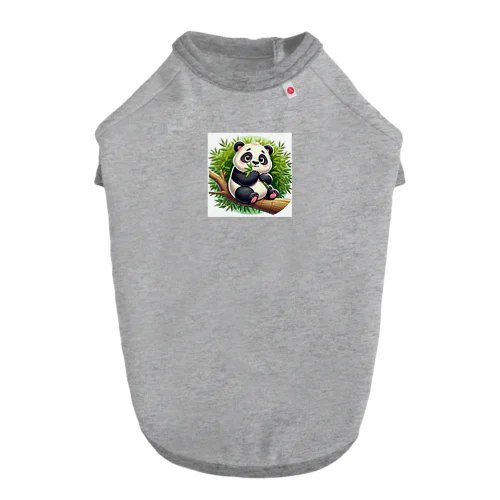 「ふんわりパンダちゃん| 癒しの動物キャラクター ドッグTシャツ