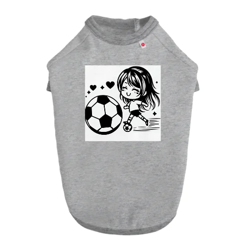 女の子サッカー ドッグTシャツ