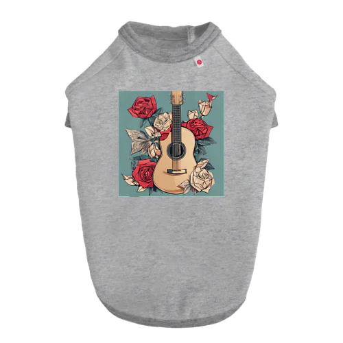 バラとギター Dog T-shirt