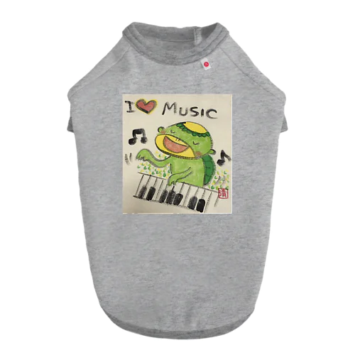 ピアノかっぱくん Piano Kappa-kun Dog T-shirt