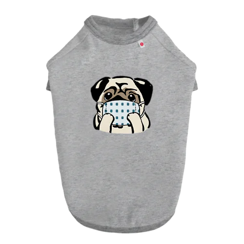 ハンドメイドマスクをつけたパグ Dog T-shirt