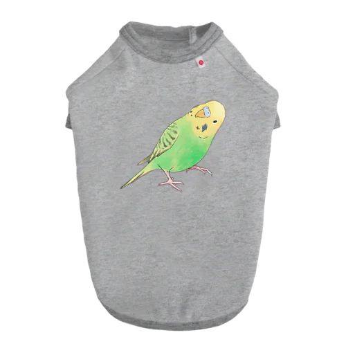 首傾げセキセイインコ　ピーちゃん【まめるりはことり】 ドッグTシャツ