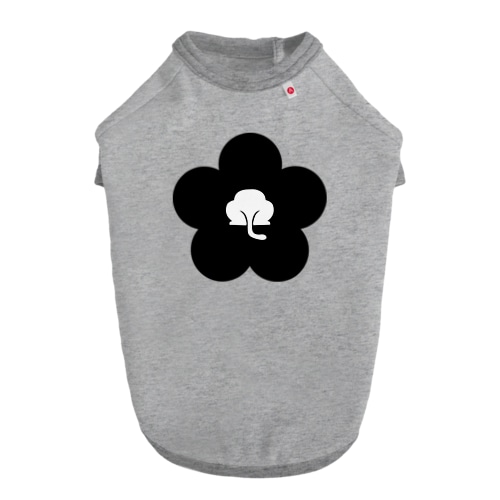 動物家紋。H.T.（裏梅ネコ尻）黒 Dog T-shirt