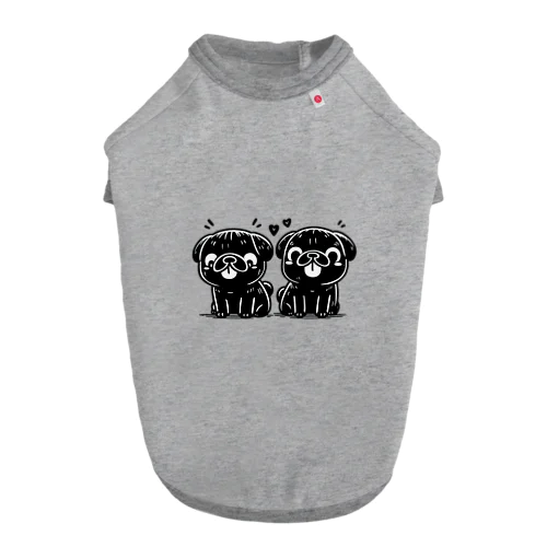 twin pug ドッグTシャツ