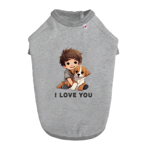 BOY & DOG, I LOVE YOU (14) ドッグTシャツ