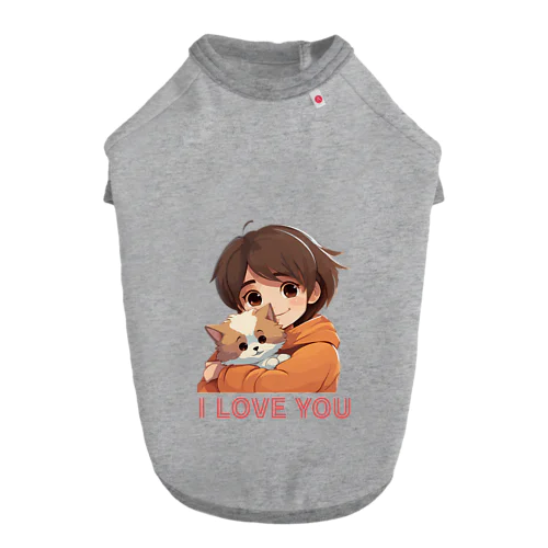 I LOVE YOU(Cat&Girl) (37) ドッグTシャツ