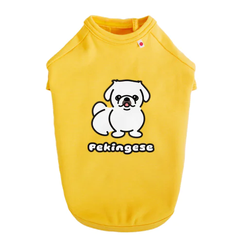 ペキニーズ・ホワイト（サマーカット）（全身） Dog T-shirt