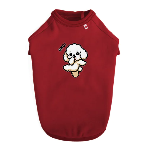 OMG DOG オーマイガ！トイプードルのぷぷる (ダークカラー) ドッグTシャツ