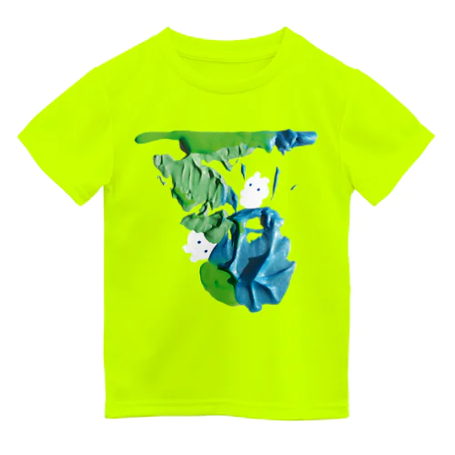 青と緑とうさぎ ドライTシャツ