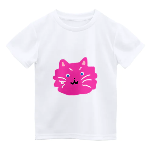 猫のマゼンタ ドライTシャツ