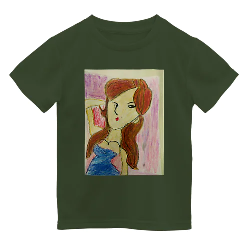 クレヨンで描かれたイケジョ ドライTシャツ