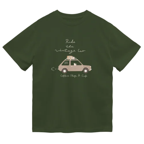 ヴィンテージカーと猫とコーヒー Dry T-Shirt