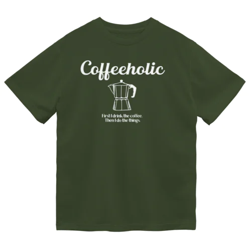 COFFEEHOLIC white logo ドライTシャツ