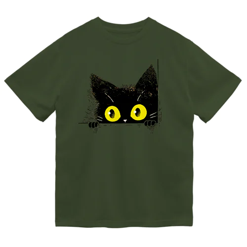 チラミ黒猫 ドライTシャツ