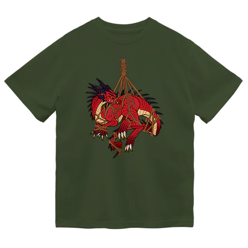 吊り緊縛ドラゴン:レッド ドライTシャツ