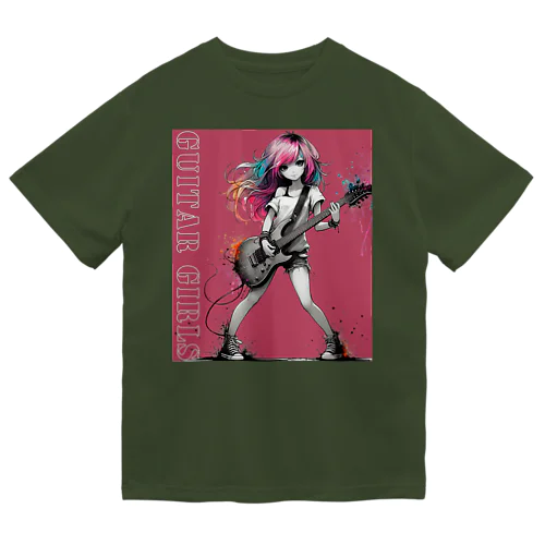 GUITAR GIRLS1　pink１ ドライTシャツ