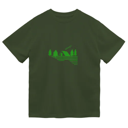 キャンプ２ グリーン ドライTシャツ