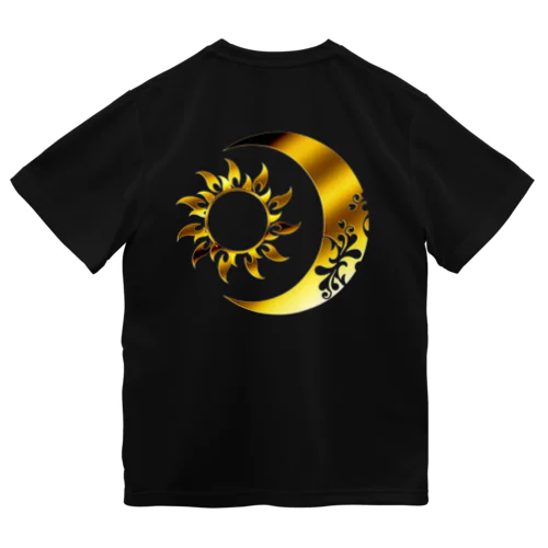 太陽と月 (Gold背面) ドライTシャツ