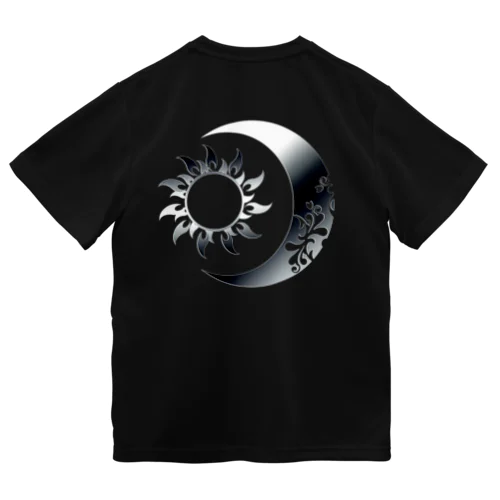 太陽と月 (Silver背面) ドライTシャツ