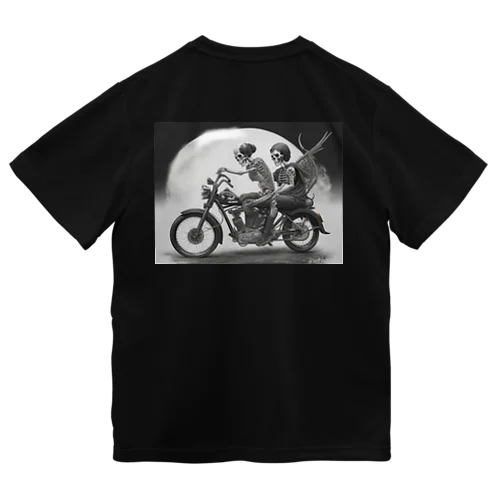 バイクとガイコツ（黒メイン） Dry T-Shirt