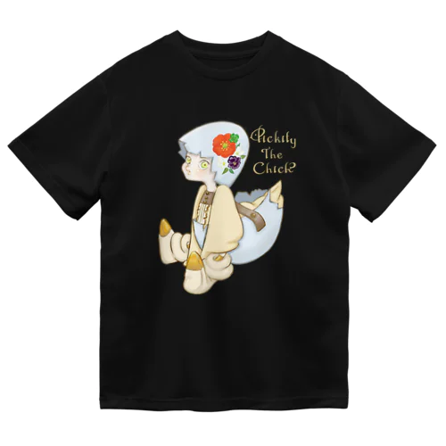 Pickity The Chick- ひよこのピキティー／おすわり ロゴ入り Dry T-Shirt