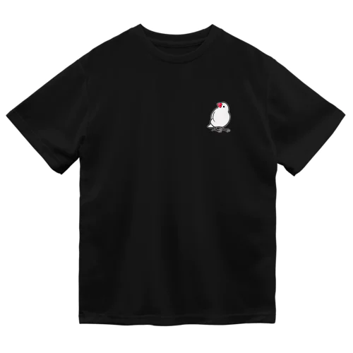 見上げる白文鳥（フチドリ有り） ドライTシャツ