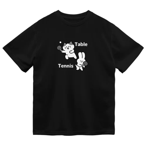 卓球モノクロ(黒) ドライTシャツ