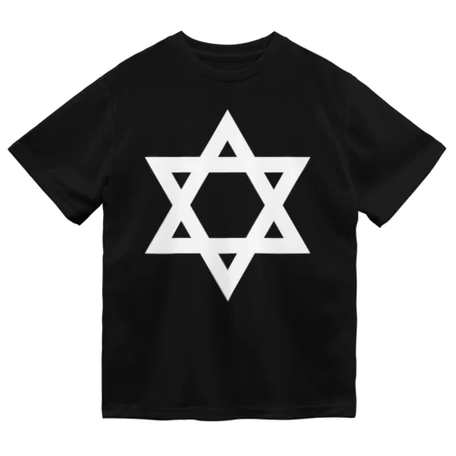 STAR OF DAVID-ダビデの星-白ロゴ ドライTシャツ