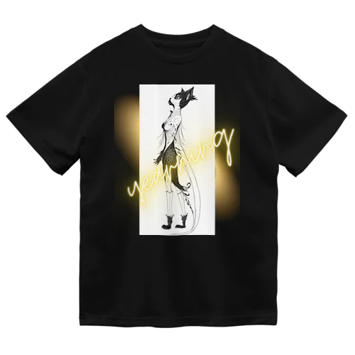 猫の妖精は未知の世界に憧れている！ Cat fairies yearn for the unknown! Dry T-Shirt