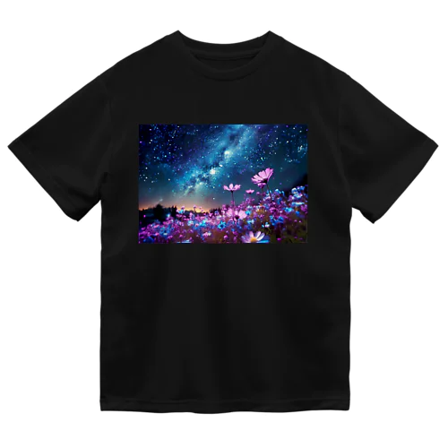 夜に咲く花々 ドライTシャツ