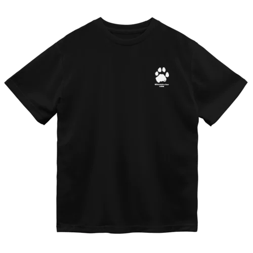 【日本平動物園】ライオン・ギル　あしあとイラスト(font：ホワイト) ドライTシャツ