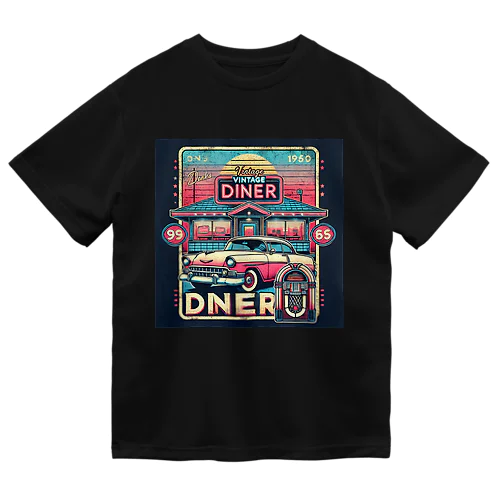 クラシックカーとレトロなダイナーのデザイン Dry T-Shirt