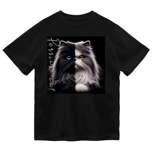 Persian cat　Black&Gray Dry T-Shirt