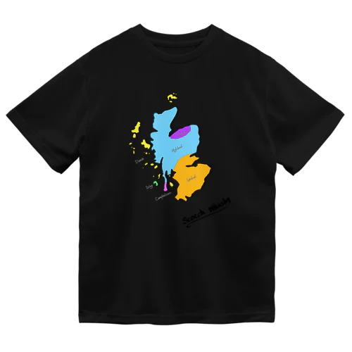 Scotch Whisky‘s  map (カラーver） ドライTシャツ