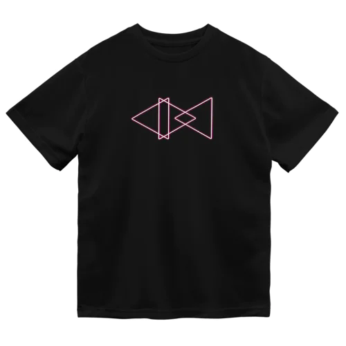 幾何学ロゴ ネオンピンク ドライTシャツ