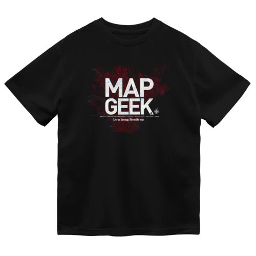 地図マニア（MAP GEEK）・赤地図 ドライTシャツ