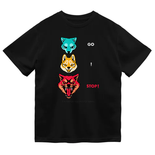 狼信号 白文字 ドライTシャツ