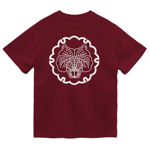 動物家紋。H.T.雪輪にトラ　ホワイト Dry T-Shirt