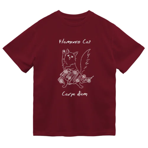 フラメンコキャットCarpe diem（水玉スカート）濃色生地用 Dry T-Shirt