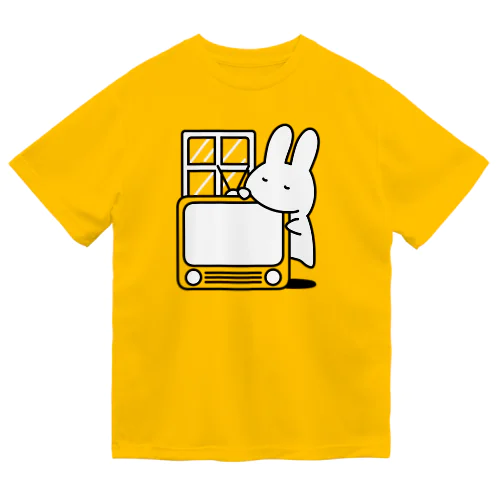 テレビにかじりつくうさぎ ドライTシャツ