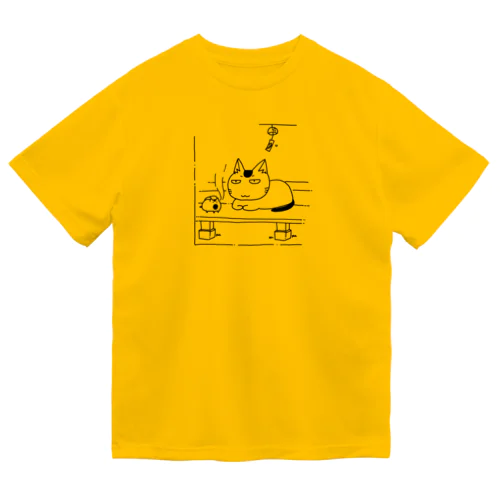 縁側にゃんこ ドライTシャツ