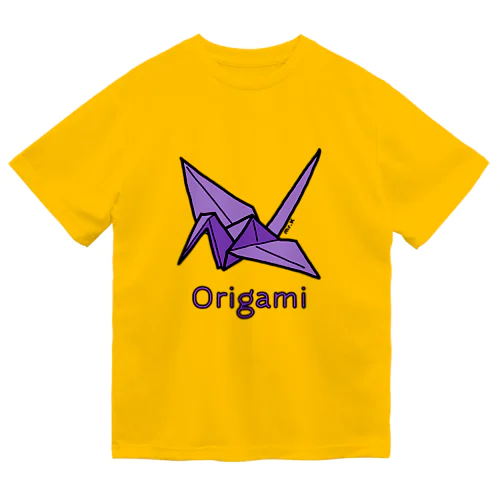 Origami (折り紙鶴) 色デザイン ドライTシャツ
