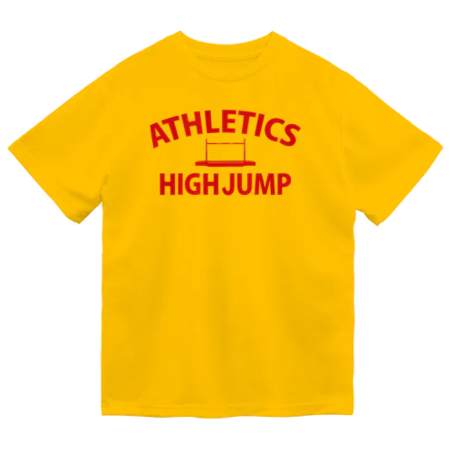 走り高跳び・赤・はしりたかとび・陸上競技・ハイジャンプ・走り高飛び・マット・イラスト・Tシャツ・男子・女子・かっこいい・かわいい・背面跳び・high jump・有力・確実・候補・選手・有望・応援 ドライTシャツ