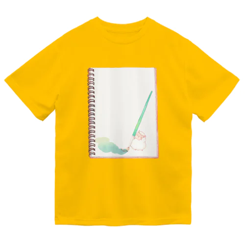 スケッチブックと細筆とひつじ（えのぐ付き） Dry T-Shirt