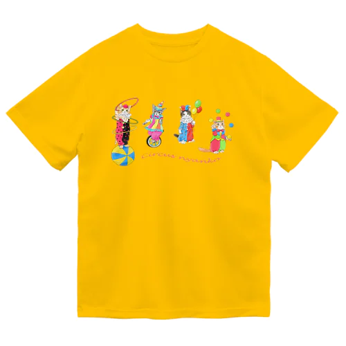 サーカスにゃんこ　４ピエロにゃんず ドライTシャツ